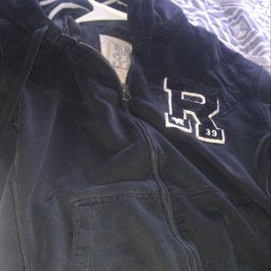 Black and white zip up hoodie